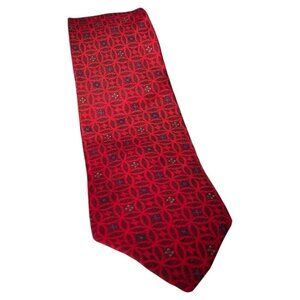 Givenchy Monsieur 100%‎ Silk Neck Tie - Red Black geometric - Switzerland
